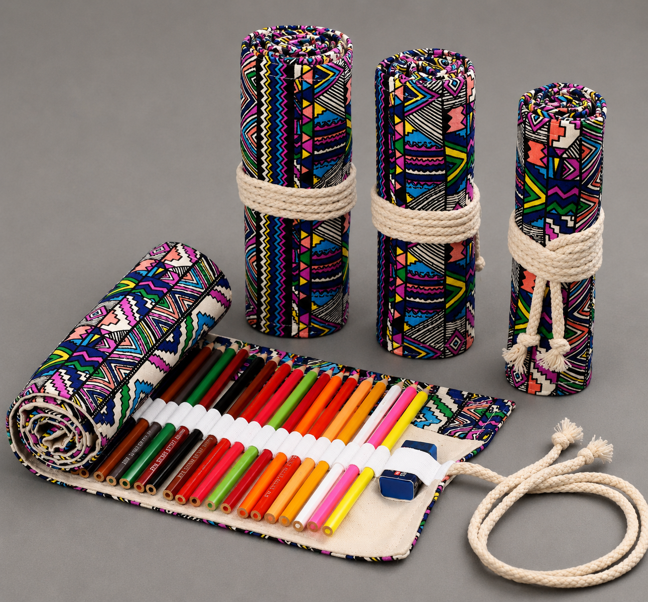 Roll Up Pencil Case for Colored Pencils and Art Supplies