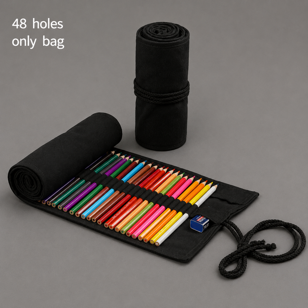 Roll Up Pencil Case for Colored Pencils and Art Supplies