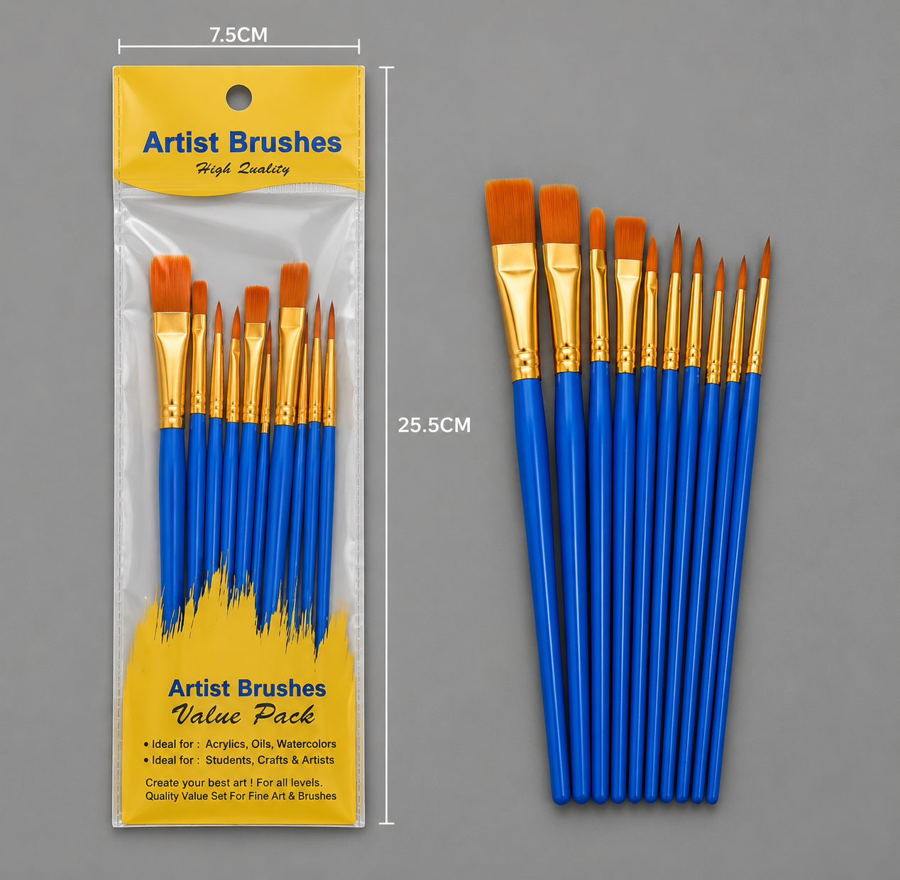 Professional Fine Detail Paint Brush Set for Acrylic Oil and Craft Painting