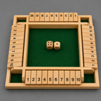 Deluxe Shut The Box Board Game Set Toy for Adults and Families Dice Party Club Drinking Games