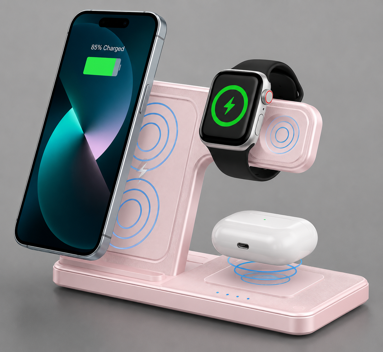 3 In 1 Wireless Charging Station Magnetic Fast Charging Foldable Charger