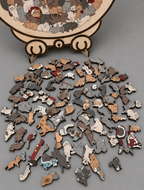 Cat-Shaped Wooden Jigsaw Puzzle Unique Animal Puzzle for Cat Lovers & Gifts