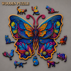 Colorful Butterfly Wooden Jigsaw Puzzle Unique Shaped Gift Puzzle