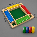 Deluxe Shut The Box Board Game Set Toy for Adults and Families Dice Party Club Drinking Games