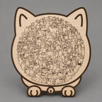 Cat-Shaped Wooden Jigsaw Puzzle Unique Animal Puzzle for Cat Lovers & Gifts