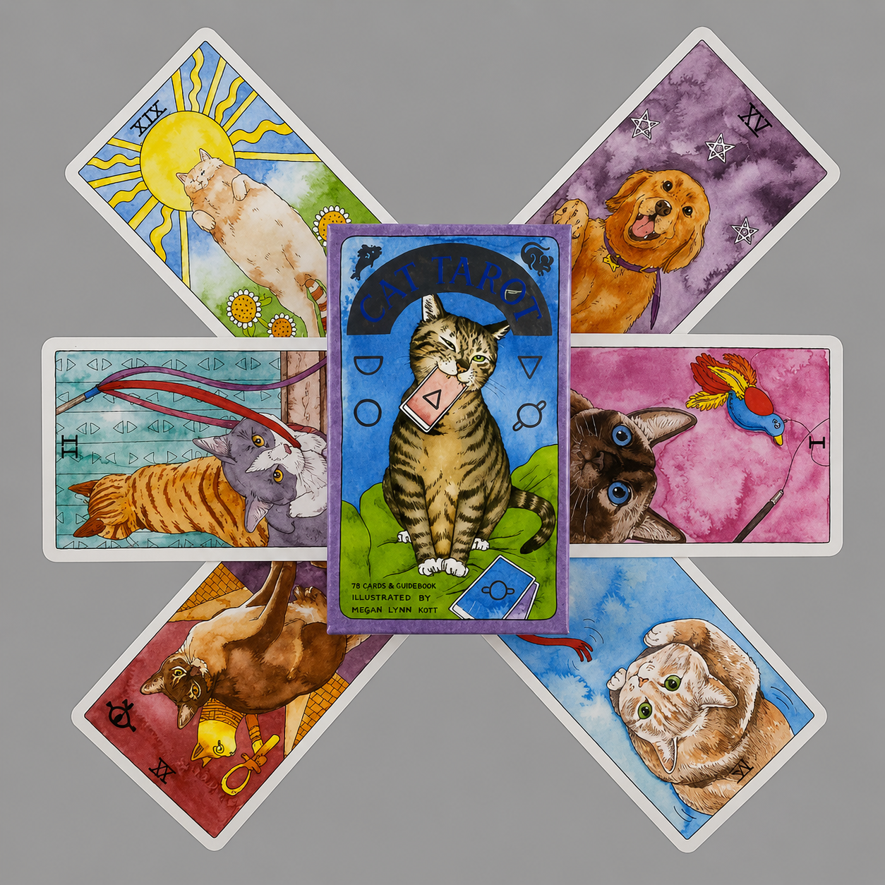 Cute Cat Tarot Cards Deck Oracle English Visions Divination Edition Board Playing Games for Beginners & Collectors