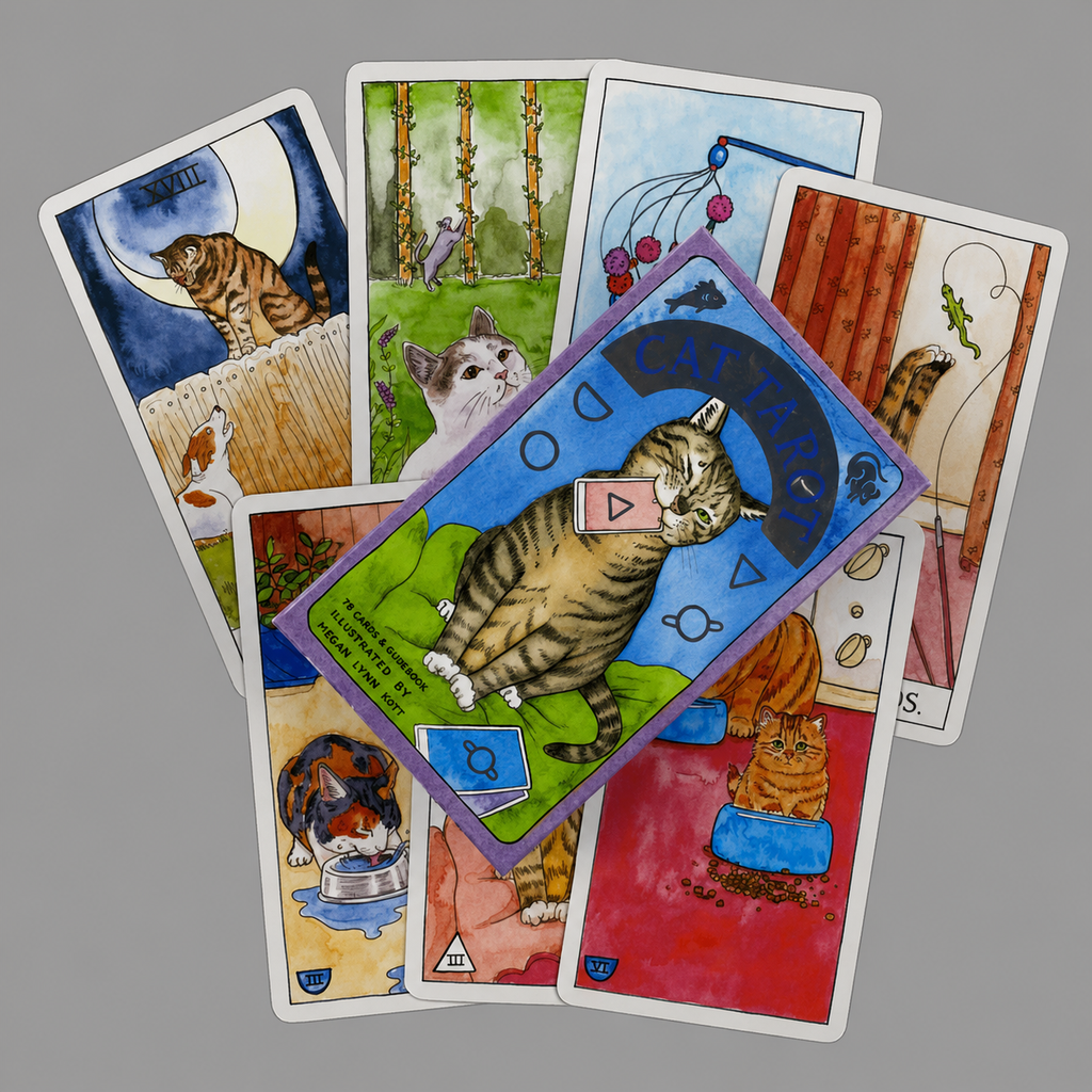 Cute Cat Tarot Cards Deck Oracle English Visions Divination Edition Board Playing Games for Beginners & Collectors