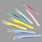 Stainless Steel Precision Tweezers Straight and Curved Color Scrapbook Tweezers for Bead and Fine Projects