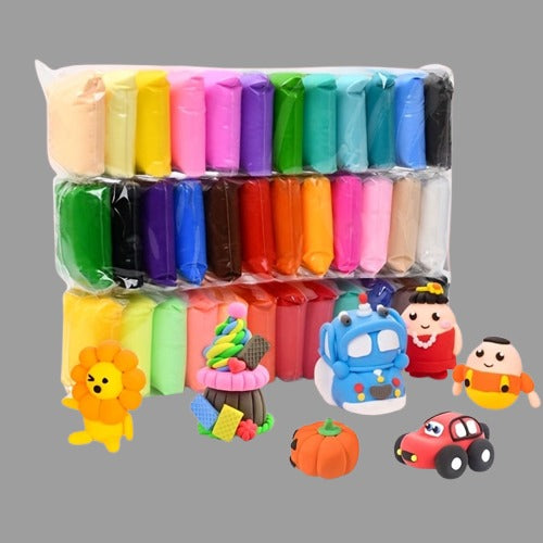 Non-Toxic Magic Air Dry Clay Set, Perfect for Kids' Modeling, Includes Deluxe Tool Kit and Vibrant Colors