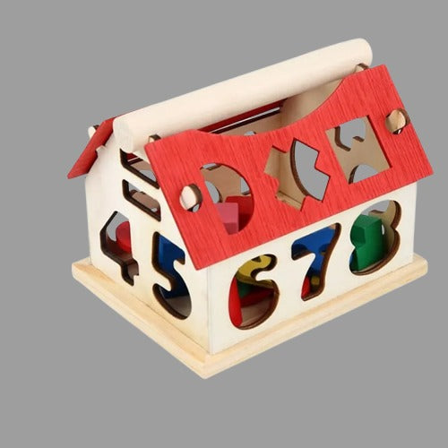 Montessori Math Toy for Toddlers Educational Wooden Puzzle Toys Count Number House Shape Matching Games Board Toy