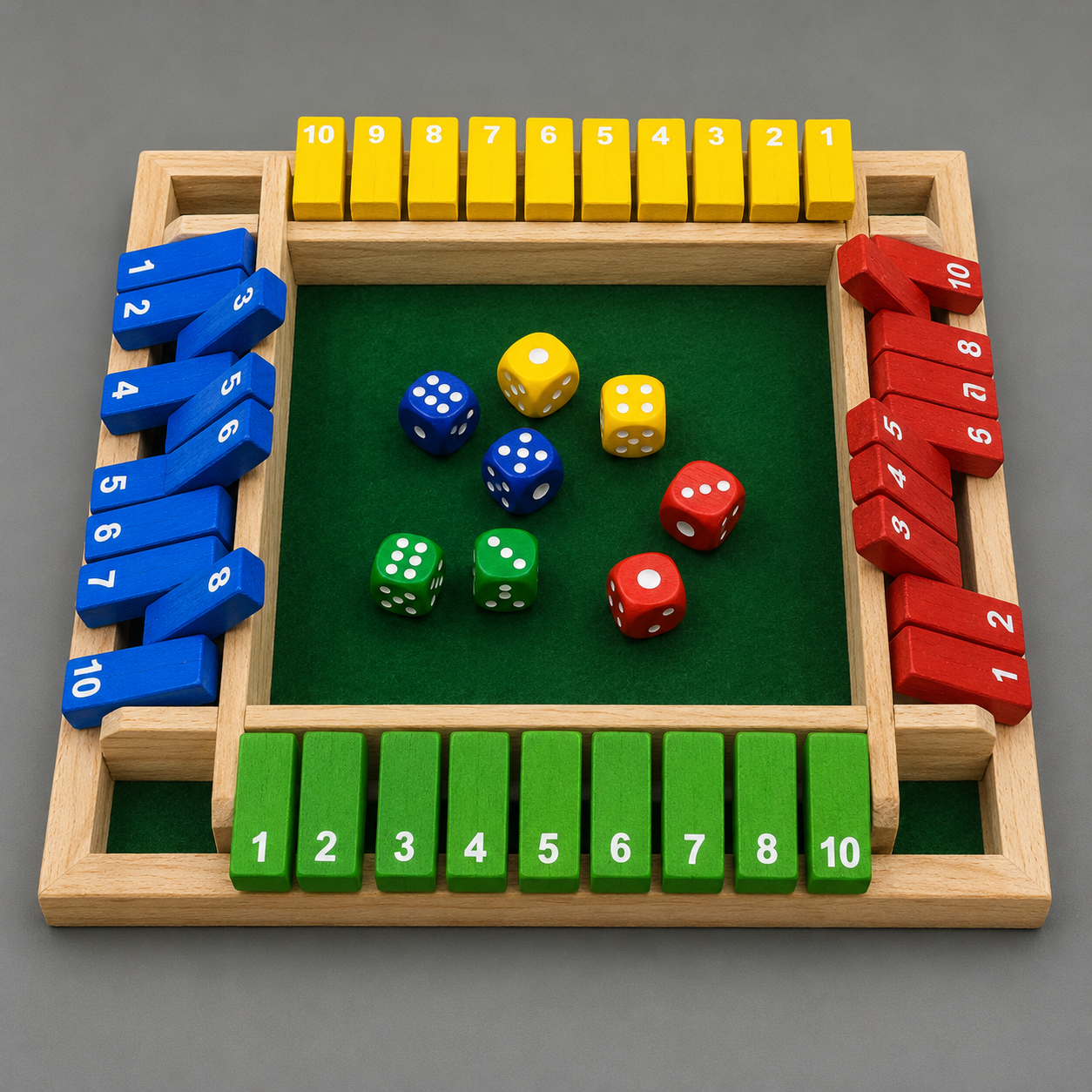 Deluxe Shut The Box Board Game Set Toy for Adults and Families Dice Party Club Drinking Games