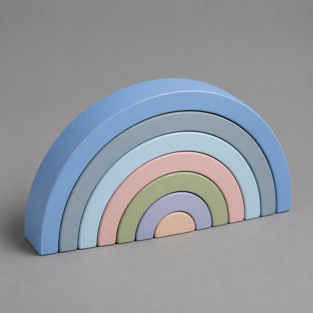 Rainbow Arch Bridge Wooden Stacking Blocks Game for Children Color Cognitive Montessori Educational Wooden Toy