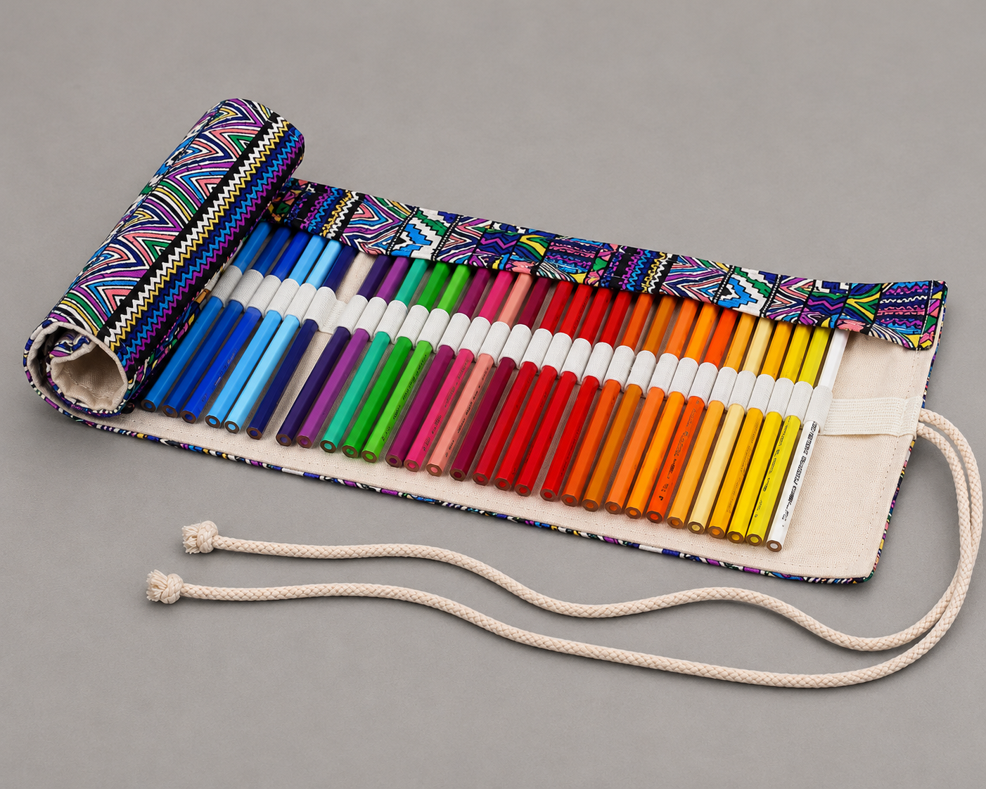Roll Up Pencil Case for Colored Pencils and Art Supplies